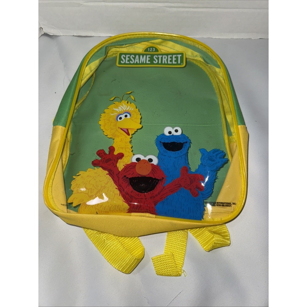 Sesame Street See Through Clear Book bag Backpack‎ Big Bird Cookie Monster